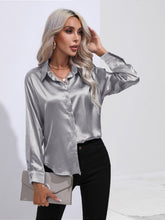 Load image into Gallery viewer, Collared Neck Buttoned Long Sleeve Shirt