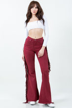 Load image into Gallery viewer, Texas Sun Fringe Bell Bottom Wine - Inseam 30