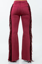 Load image into Gallery viewer, Texas Sun Fringe Bell Bottom Wine - Inseam 30
