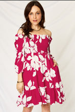 Load image into Gallery viewer, Double Take Full Size Floral Ruffle Hem Smocked Dress