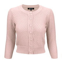 Load image into Gallery viewer, 3/4 Sleeve Cute Pattern Cropped Cardigan Sweater