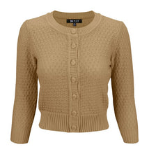 Load image into Gallery viewer, 3/4 Sleeve Cute Pattern Cropped Cardigan Sweater