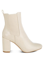 Load image into Gallery viewer, Babbel Faux Leather Block Heel Ankle Boots