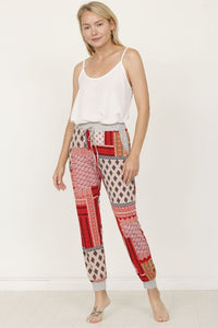 Quilted Print Joggers - Plus Size