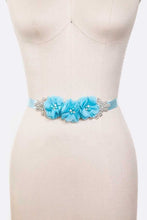 Load image into Gallery viewer, Chiffon Flower Embellished Sash Belt