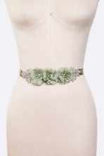 Load image into Gallery viewer, Chiffon Flower Embellished Sash Belt