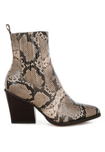 Load image into Gallery viewer, Cornus Snake Print Ankle Boots