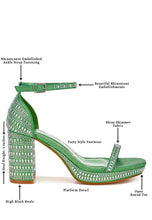 Load image into Gallery viewer, Ronan Rhinestones Embellished Block Sandals