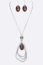 Load image into Gallery viewer, Crystal Drop &amp; Hoops Necklace Set
