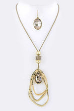 Load image into Gallery viewer, Crystal Drop &amp; Hoops Necklace Set