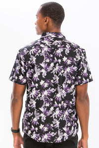Men's Print Hawaiian Button-Down Shirt