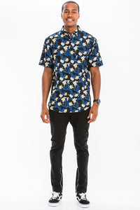Men's Print Hawaiian Button-Down Shirt