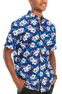 Men's Print Hawaiian Button-Down Shirt