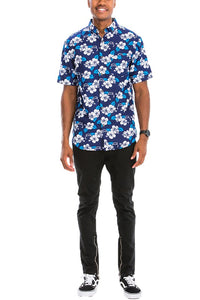 Men's Print Hawaiian Button-Down Shirt