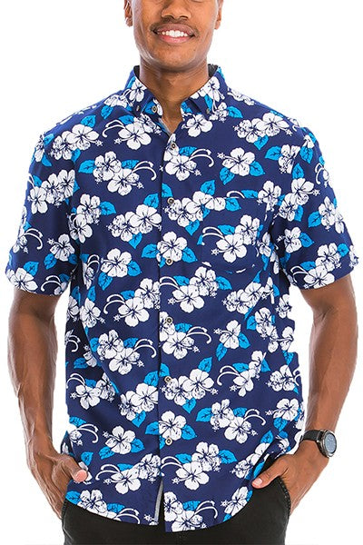 Men's Print Hawaiian Button-Down Shirt