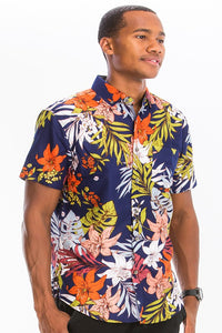 Men's Print Hawaiian Button-Down Shirt