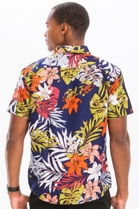 Men's Print Hawaiian Button-Down Shirt