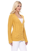 Load image into Gallery viewer, Cable Knitted Cardigan Sweater with Pockets