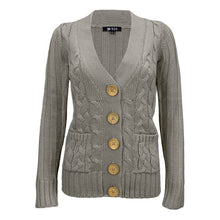 Load image into Gallery viewer, Cable Knitted Cardigan Sweater with Pockets