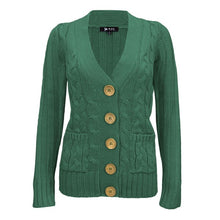Load image into Gallery viewer, Cable Knitted Cardigan Sweater with Pockets