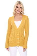 Load image into Gallery viewer, Cable Knitted Cardigan Sweater with Pockets