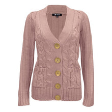 Load image into Gallery viewer, Cable Knitted Cardigan Sweater with Pockets