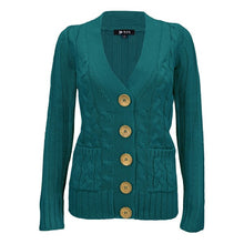 Load image into Gallery viewer, Cable Knitted Cardigan Sweater with Pockets