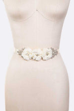 Load image into Gallery viewer, Chiffon Flower Embellished Sash Belt