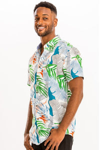 Men's Print Hawaiian Button-Down Shirt