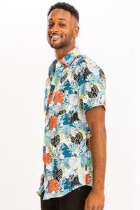 Men's Print Hawaiian Button-Down Shirt