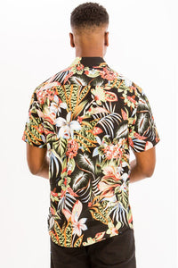 Men's Print Hawaiian Button-Down Shirt