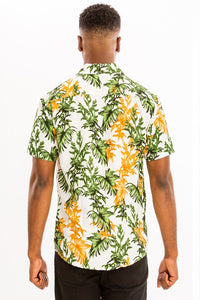 Men's Print Hawaiian Button-Down Shirt