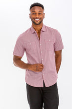 Load image into Gallery viewer, Mens Short Sleeve Button Down Shirt