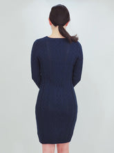 Load image into Gallery viewer, Feminine Cable Knit Long Sleeve Sweater Dress