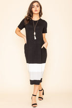 Load image into Gallery viewer, Color Block Calf Length Dress
