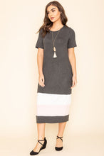Load image into Gallery viewer, Color Block Calf Length Dress