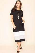 Load image into Gallery viewer, Color Block Calf Length Dress