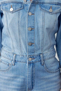 Medium Wash Denim Jumpsuit