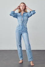 Load image into Gallery viewer, Medium Wash Denim Jumpsuit