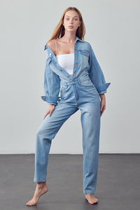 Medium Wash Denim Jumpsuit