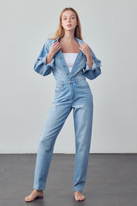 Medium Wash Denim Jumpsuit