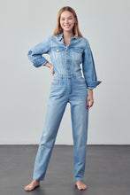 Load image into Gallery viewer, Medium Wash Denim Jumpsuit