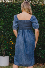 Load image into Gallery viewer, ODDI Full Size Washed Smocked Puff Sleeve Dress