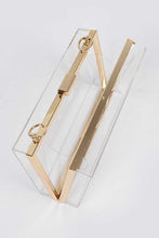 Load image into Gallery viewer, Crystal Chunky Chain Clear Box Clutch