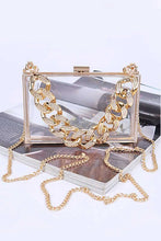 Load image into Gallery viewer, Crystal Chunky Chain Clear Box Clutch