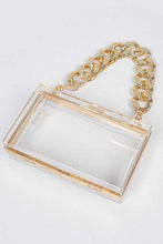 Load image into Gallery viewer, Crystal Chunky Chain Clear Box Clutch