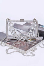 Load image into Gallery viewer, Crystal Chunky Chain Clear Box Clutch