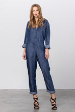 Load image into Gallery viewer, Collared Button Front Tencel Jumpsuit
