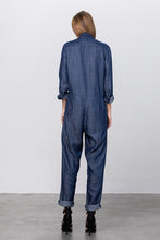 Load image into Gallery viewer, Collared Button Front Tencel Jumpsuit