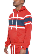 Load image into Gallery viewer, SOLID WITH THREE STRIPE PULLOVER HOODIE